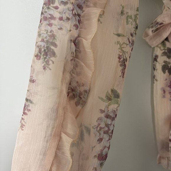 Allison New York One Shoulder Floral Romper ruffle one-piece coquette romantic M - Picture 5 of 12